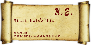 Mitli Eulália névjegykártya